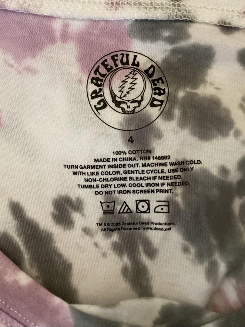 Grateful Dead Relaxed Cotton Jersey Tie Dyed Tee Size 4X - IEC - Picture 3 of 3